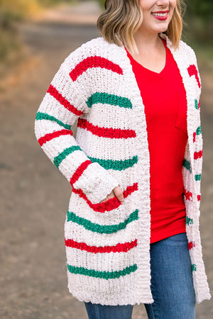 Christmas Stripe Cardigan by Michelle Mae