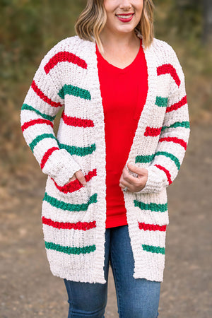 Christmas Stripe Cardigan by Michelle Mae