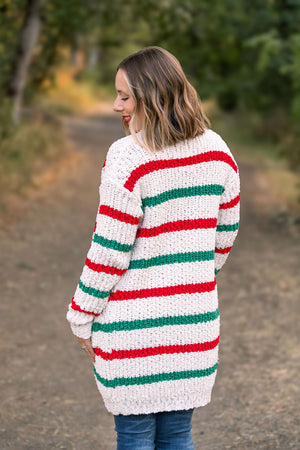 Christmas Stripe Cardigan by Michelle Mae