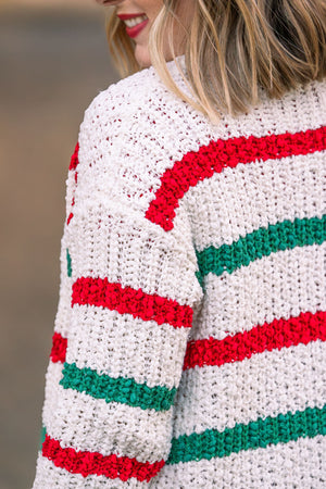 Christmas Stripe Cardigan by Michelle Mae