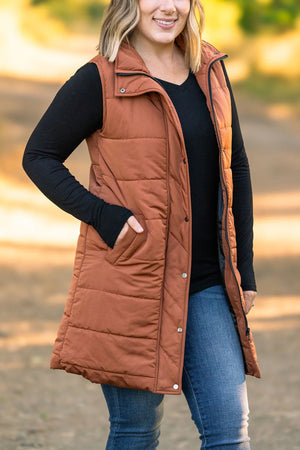 Harlow Long Vest - Cinnamon by Michelle Mae