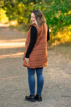 Harlow Long Vest - Cinnamon by Michelle Mae