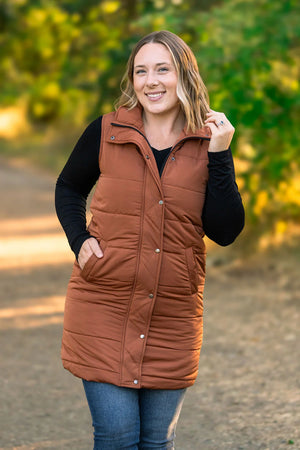 Harlow Long Vest - Cinnamon by Michelle Mae