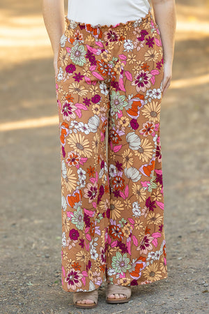 Presley Palazzo Pants - Boho Floral Wide Leg Pants by Michelle Mae