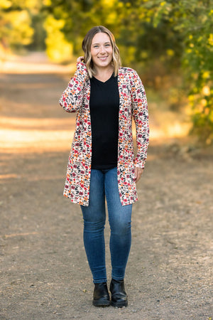 Classic Cardigan - Red Floral by Michelle Mae