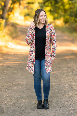 Classic Cardigan - Red Floral by Michelle Mae