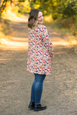 Classic Cardigan - Red Floral by Michelle Mae