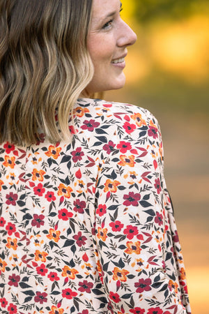 Classic Cardigan - Red Floral by Michelle Mae