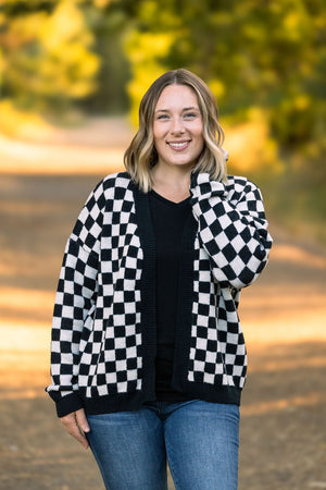 Black Checker Cardigan by Michelle Mae