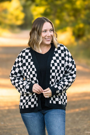 Black Checker Cardigan by Michelle Mae