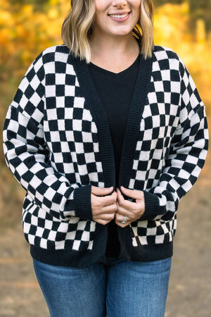 Black Checker Cardigan by Michelle Mae