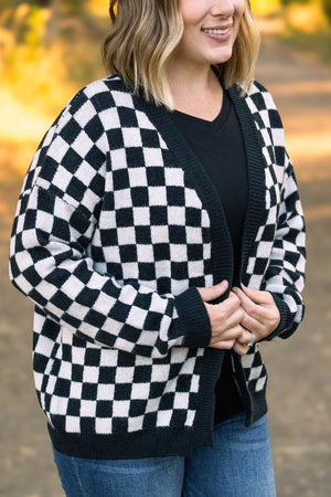 Black Checker Cardigan by Michelle Mae