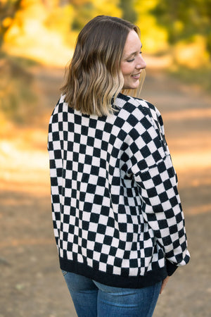 Black Checker Cardigan by Michelle Mae