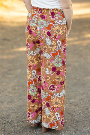 Presley Palazzo Pants - Boho Floral Wide Leg Pants by Michelle Mae