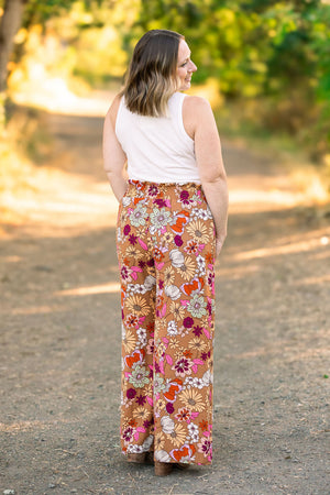 Presley Palazzo Pants - Boho Floral Wide Leg Pants by Michelle Mae