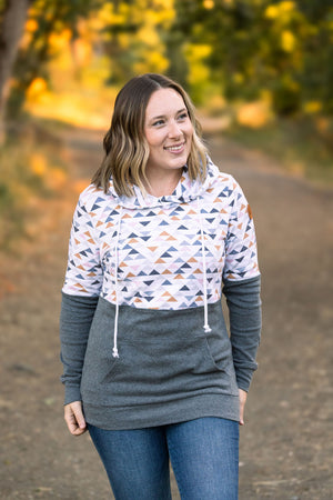 Hailey Pullover Hoodie - Geometric and Charcoal by Michelle Mae