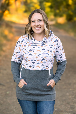 Hailey Pullover Hoodie - Geometric and Charcoal by Michelle Mae