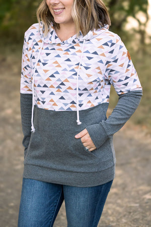 Hailey Pullover Hoodie - Geometric and Charcoal by Michelle Mae