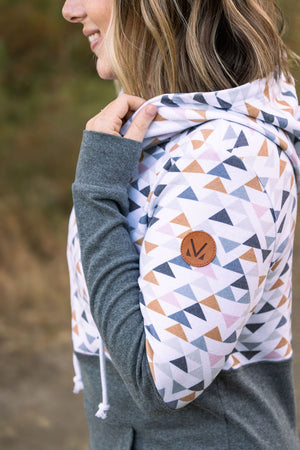 Hailey Pullover Hoodie - Geometric and Charcoal by Michelle Mae