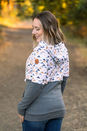 Hailey Pullover Hoodie - Geometric and Charcoal by Michelle Mae