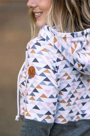 Hailey Pullover Hoodie - Geometric and Charcoal by Michelle Mae