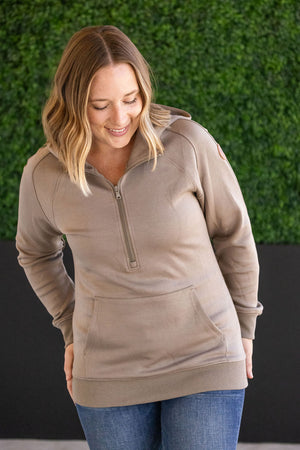 Scuba HalfZip Hoodie - Mocha by Michelle Mae