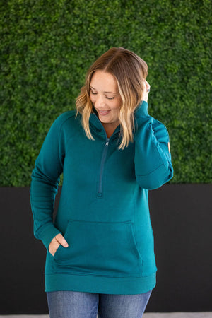 Scuba HalfZip Hoodie - Teal by Michelle Mae