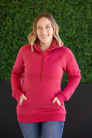 Scuba HalfZip Hoodie - Berry by Michelle Mae