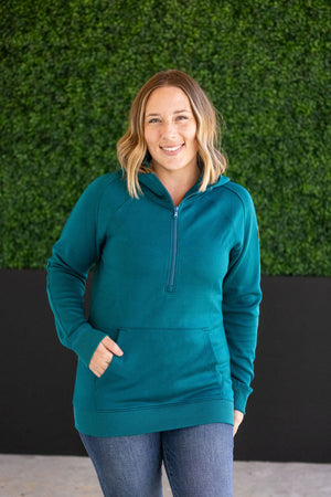 Scuba HalfZip Hoodie - Teal by Michelle Mae