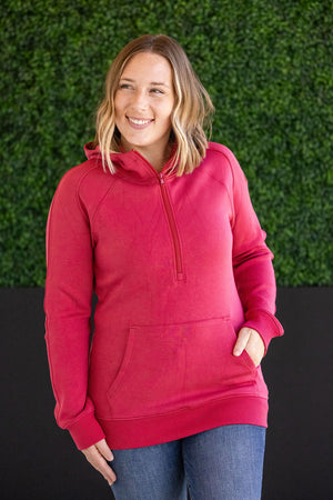 Scuba HalfZip Hoodie - Berry by Michelle Mae