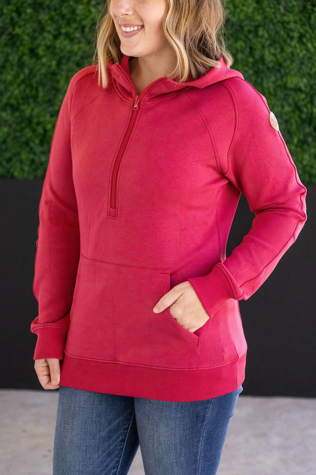 Scuba HalfZip Hoodie - Berry by Michelle Mae