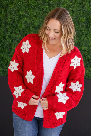 Snowflake Cardigan - Red by Michelle Mae