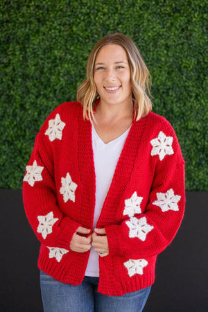 Snowflake Cardigan - Red by Michelle Mae