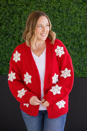 Snowflake Cardigan - Red by Michelle Mae