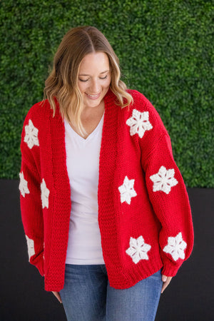 Snowflake Cardigan - Red by Michelle Mae