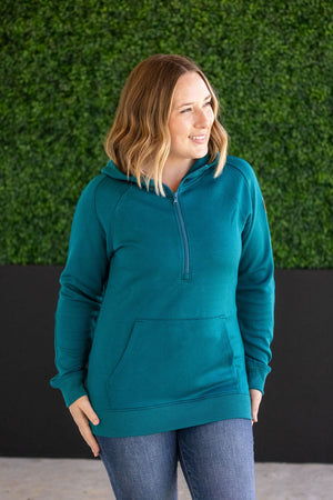 Scuba HalfZip Hoodie - Teal by Michelle Mae