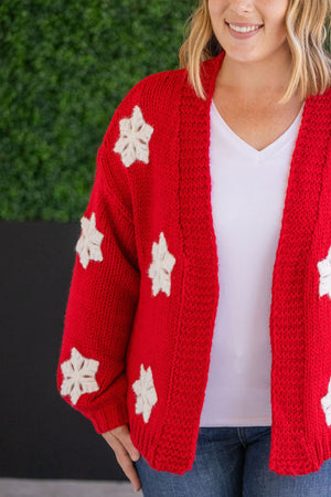 Snowflake Cardigan - Red by Michelle Mae