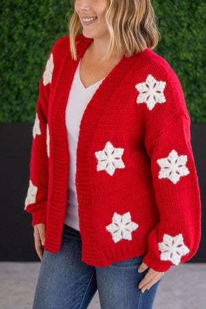 Snowflake Cardigan - Red by Michelle Mae