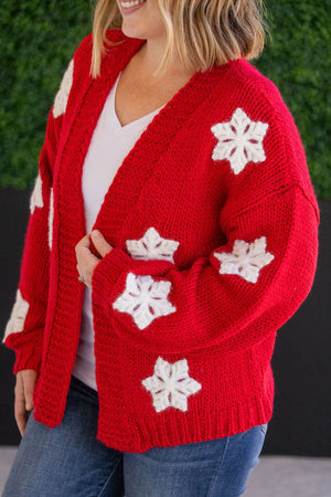 Snowflake Cardigan - Red by Michelle Mae