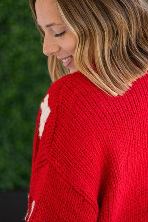 Snowflake Cardigan - Red by Michelle Mae