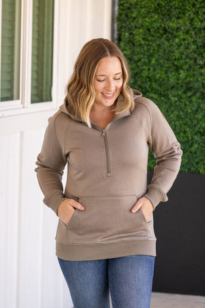 Scuba HalfZip Hoodie - Mocha by Michelle Mae