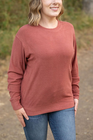 Corrine Ribbed Pullover Top - Terra Cotta by Michelle Mae