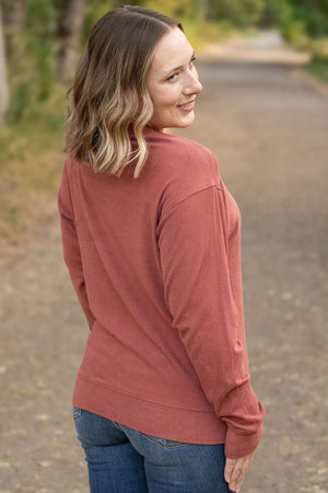 Corrine Ribbed Pullover Top - Terra Cotta by Michelle Mae