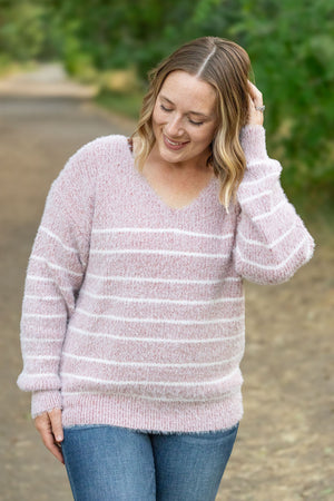 Cozy Striped Sweater - Mauve by Michelle Mae