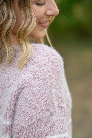 Cozy Striped Sweater - Mauve by Michelle Mae