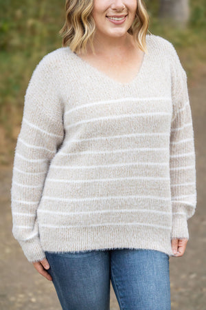 Cozy Striped Sweater - Natural by Michelle Mae