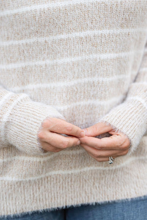 Cozy Striped Sweater - Natural by Michelle Mae