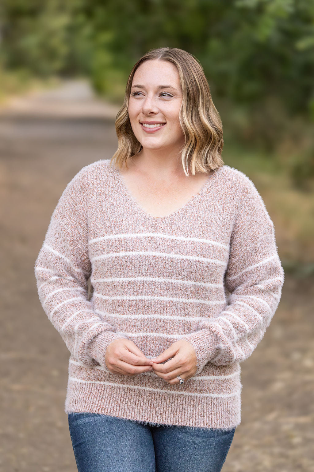 Cozy Striped Sweater - Rust by Michelle Mae