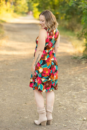 Kelsey Tank Dress - Buttery Soft Bold Magenta Floral by Michelle Mae