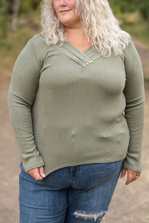 Brooklyn Button Top - Olive by Michelle Mae